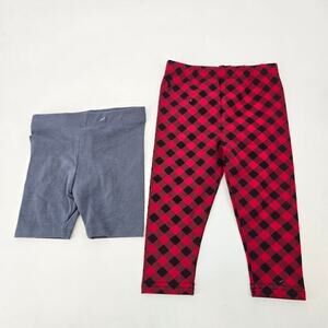 NWOT‎ Baby Girl Bottoms Bundle Ralph Lauren Plaid Leggings And Bike Shorts 12M